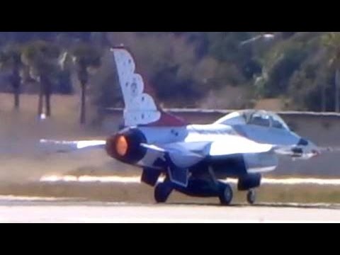 F-16 Full Afterburner Takeoff & UNRESTRICTED Climb (USAF Thunderbirds)