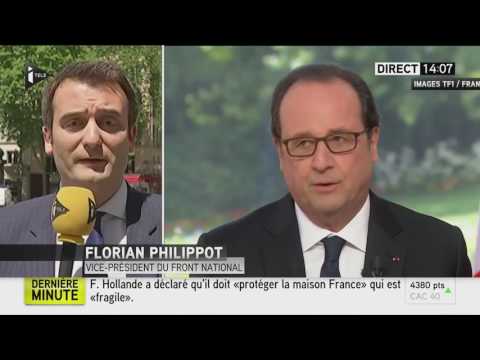 Florian Philippot réagit à l'interview du 14 Juillet de François Hollande - ITELE (14.07.16)