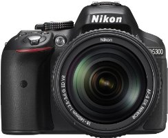 Nikon D5300 24.1MP Digital SLR Camera (Black) with 18-140mm VR Kit Lens, 8GB Card and Camera Bag