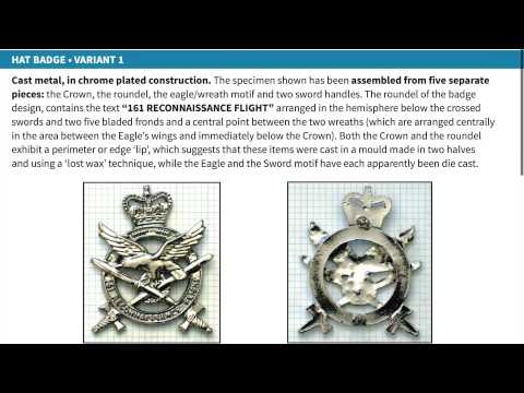 Differentiating a (rare) 161Recon Flt hat badge from an Aviation Corps badge.