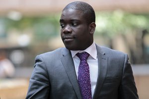 Former trader Kweku Adoboli, accused of gambling away a record 1.5 billion pounds ($2.4 billion/1.8 billion euro) on unauthorized deals while working at Swiss banking giant UBS.