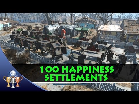 Fallout 4 - How to Get 100 Happiness in a Large Settlement - Benevolent Leader  Trophy