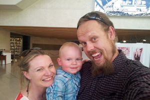 The Butler family of Weetangera, Suzanne, Archie 15 months and Brett at the CIT photography end of year exhibition held ...