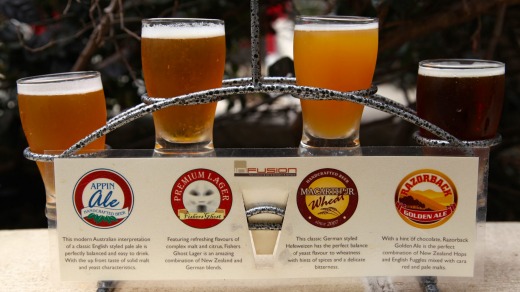 The Beer flight sampler from Infusion Bar and Brewery, Rydges.