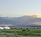 The Mongolian landscape at sunset.