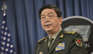 China's Minister of National Defense Gen. Chang Wanquan hold a joint press conference in the Pentagon Press Briefing Room August 19, 2013.