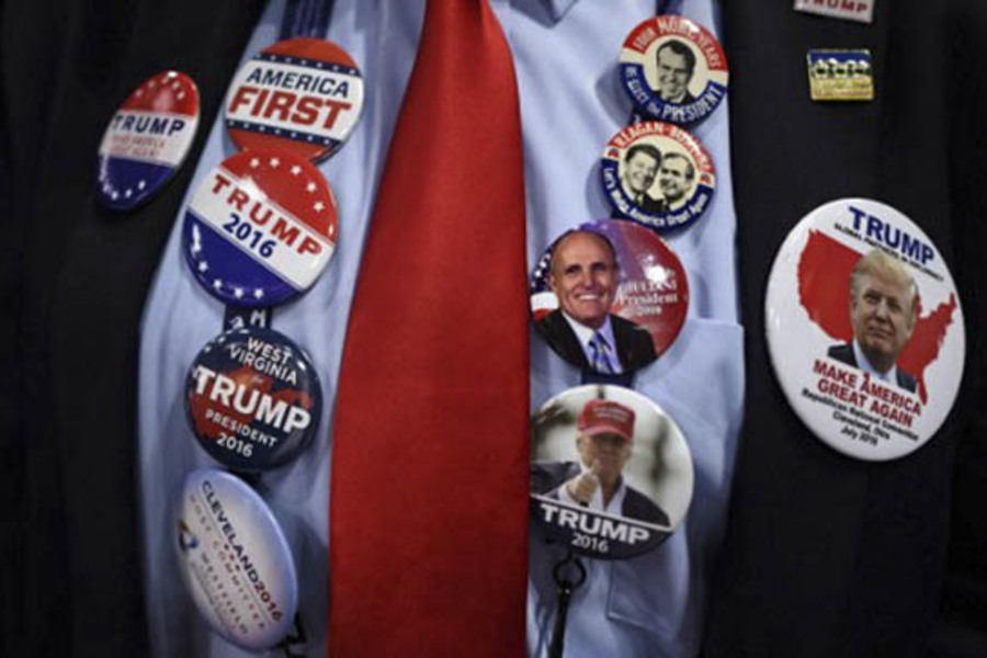 A scene from the first day of the Republican National Convention, a four-day political jamboree that will anoint Donald Trump as the party&#039;s presidential nominee. (Timothy A Clary, AFP Photo)  
