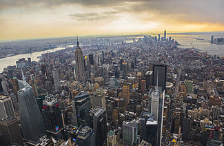 View from Midtown Manhattan, facing south toward Lower Manhattan