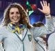 Jessica Fox (C) and other members of the Australia team take part in the Opening Ceremony of the Rio 2016 Olympic Games ...