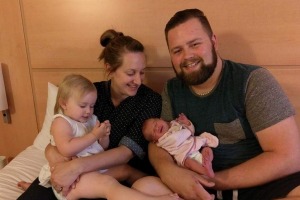 Jessica and Tom Stubbins with daughters Penny and Lucy.