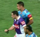 Jarryd Hayne and the referee collide.