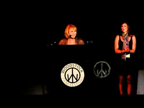 Tess Harper presents Bruce Beresford with Maverick Award at 2010 Woodstock Film Festival