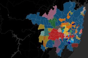 Surname map of Sydney