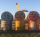 Hay bales were decorated as Pokemon to help raise money to bring a permanent neurosurgeon to the Darling Downs.