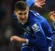 New teammates: John Stones (in action for Everton in January) and Raheem Sterling.