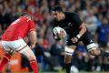 AUCKLAND, NEW ZEALAND - JUNE 11: Jerome Kaino of the All Blacks is tackled during the International Test match between ...