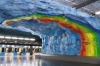 Art in the underground: Stockholm Metro Train Station, Sweden.