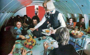 The world’s first Boeing 747, flown by Pan Am, converted the upper deck into a 'restaurant in the sky' for its Clipper ...