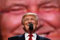 Republican presidential candidate Donald Trump delivering a speech during the Republican Convention in July.