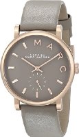 Marc Jacobs Marc by Women's MBM1266 Baker Rose-Tone Stainless Steel Watch with Grey Leather Band