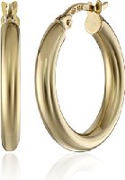 18k Yellow Gold Hoop Earrings (0.75" Diameter)