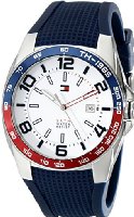 Tommy Hilfiger Men's 1790885  Sport Stainless Steel Bezel Blue Silicon Strap Watch