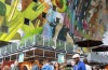 The radical architecture of the Markthal in Rotterdam, the largest covered market floor in the Netherlands.