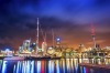 Auckland at night, New Zealand.