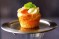 Lime muffins with smoked trout and wasabi caviar