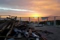 The rubble on the site of the former Salt on the Beach restaurant.