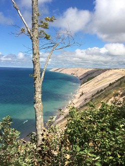 Pictured Rocks dunes and clouds