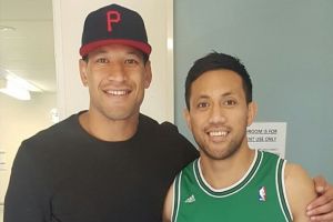 Wallabies player Israel Folau posted a photo on Twitter after making the trip to Canberra to visit ACT Brumbies skipper ...