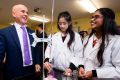 Education Minister Adrian Piccoli at Cherrybrook Technology High School.