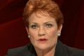 Pauline Hanson, the leader of the One Nation Party, on the ABC's <i>Q&A</i> on July 18.