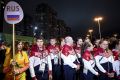 Team Russia athletes attend their welcome ceremony at the Athletes village on August 3, 2016 in Rio de Janeiro.