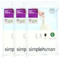 simplehuman   Custom Fit Trash Can Liner C (20 ct), 3-pack