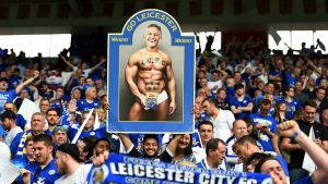 Keeping him to his word: Leicester City fans continually reminded Gary Lineker of his bet last season.