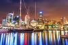 Cityscape of Auckland at night, New Zealand.