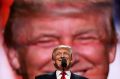 Republican presidential candidate Donald Trump delivering a speech during the Republican Convention in July.