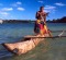 SMH TRAVELLER MAY 25 Vanuatu. AECT6Y Vanuatu, Local man Rowing Canoe. No more details about location.