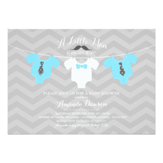 Little Man Baby Shower Card