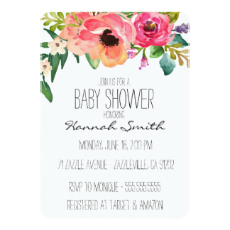 Unique Boho Floral Baby Shower Invitation