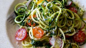 Zucchini spaghetti.