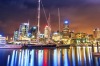 Cityscape of Auckland at night, New Zealand.