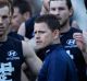 Proud: Carlton coach Brendon Bolton addresses his players.