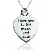 I Love You to the Moon and Back Heart Pendant, by Coolabah Charms