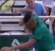 Nick Kyrgios smashed three racquets in quick succession. 