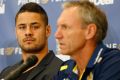 Jarryd Hayne with Titans coach Neil Henry.