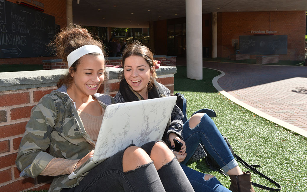 students outside