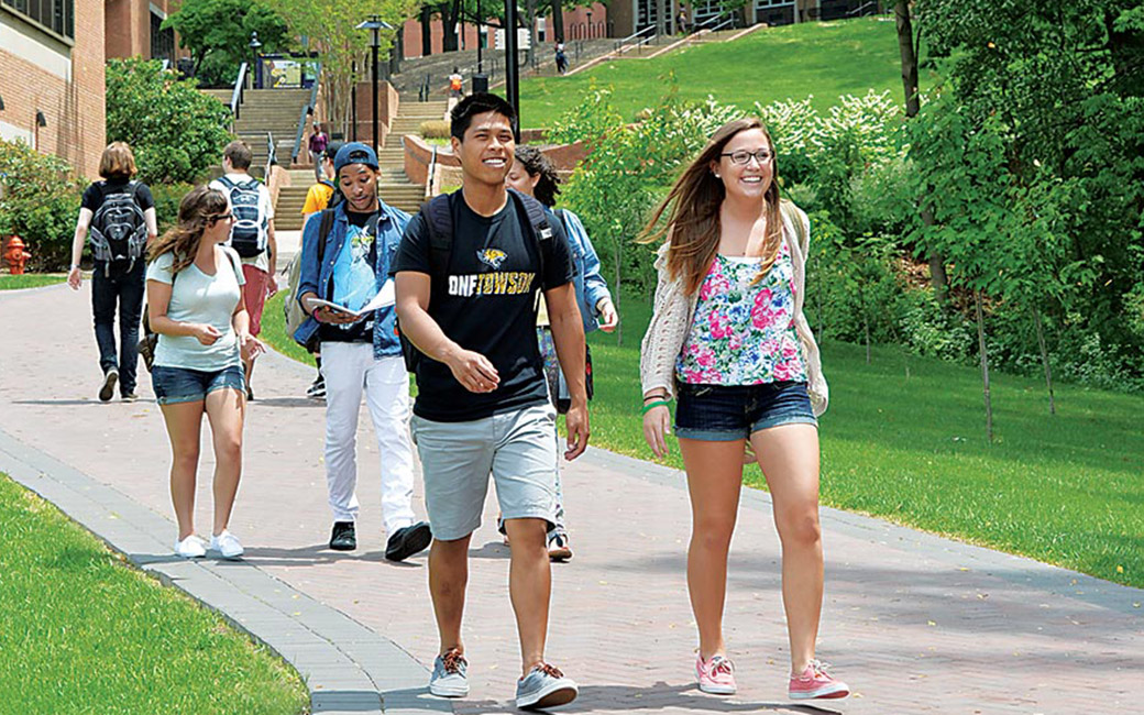 Campus students walking